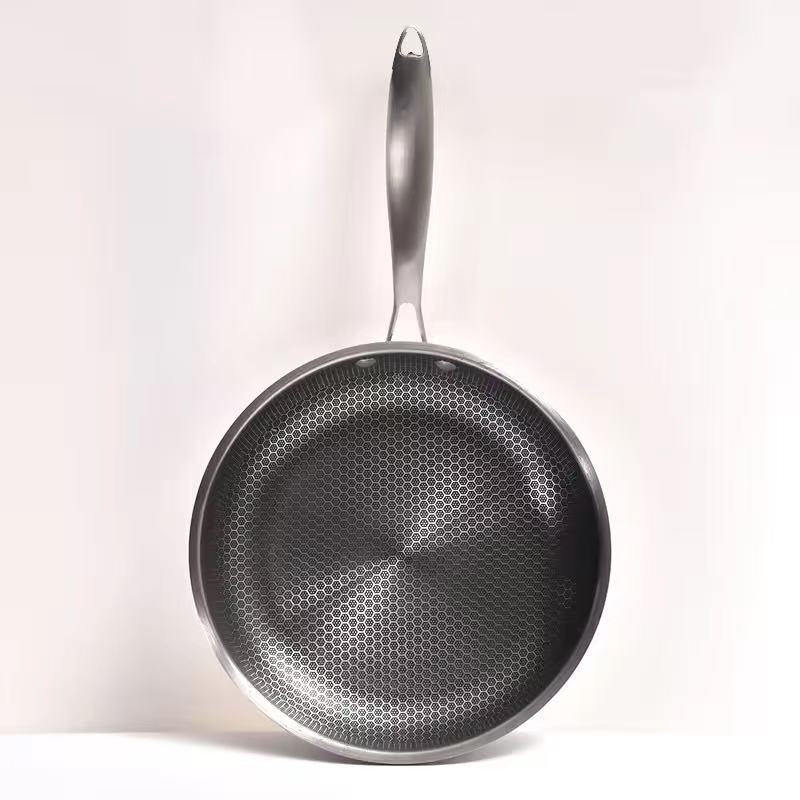 Full-Screen Honeycomb Stainless Steel Non-Stick Frying Pan