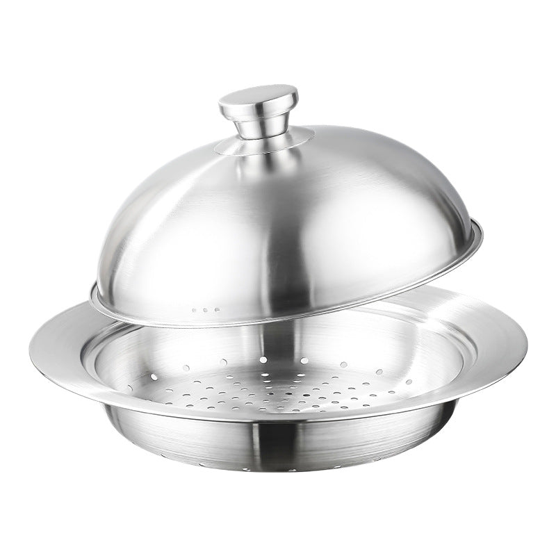 Multifunctional 304 stainless steel steaming tray with lid