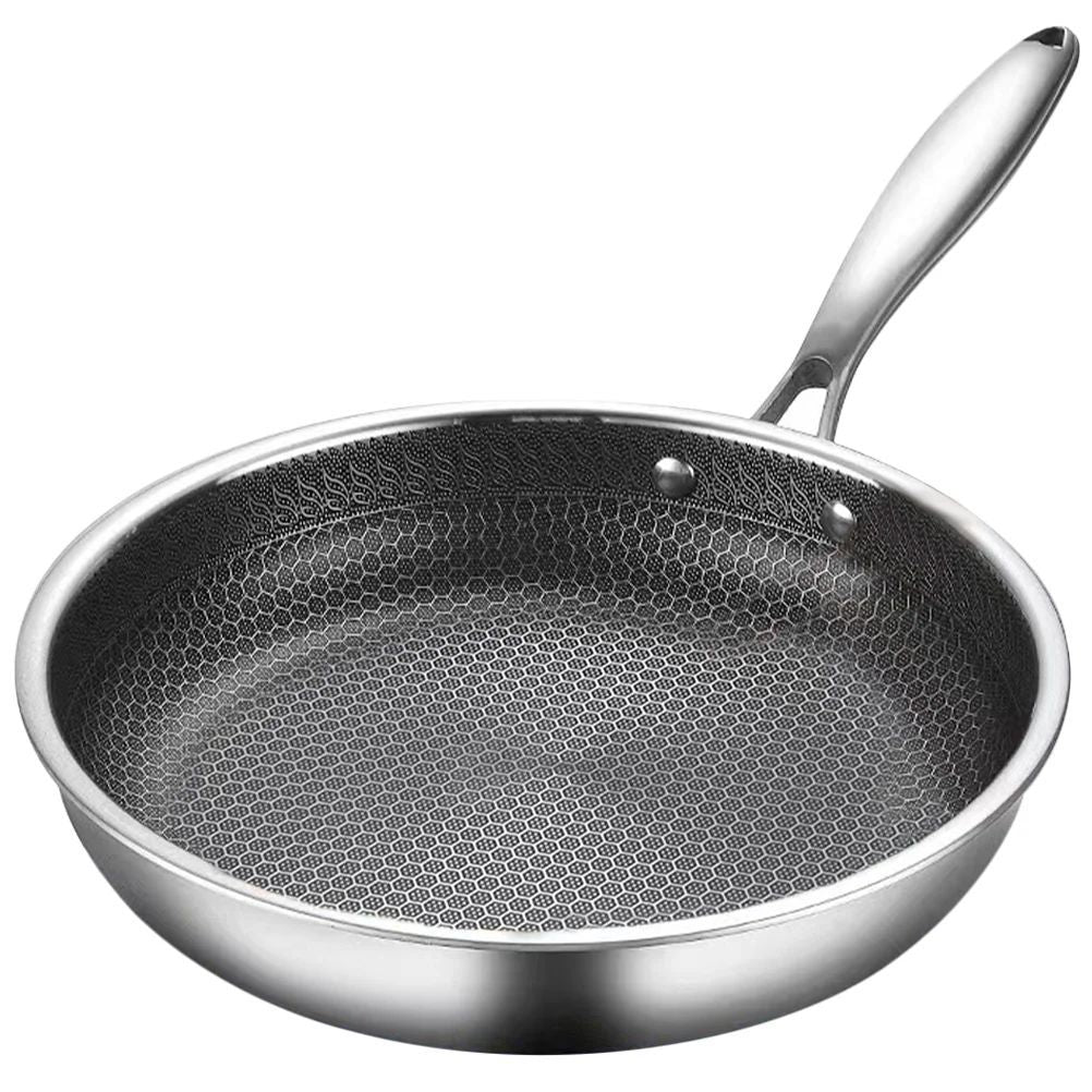 Full-Screen Honeycomb Stainless Steel Non-Stick Frying Pan