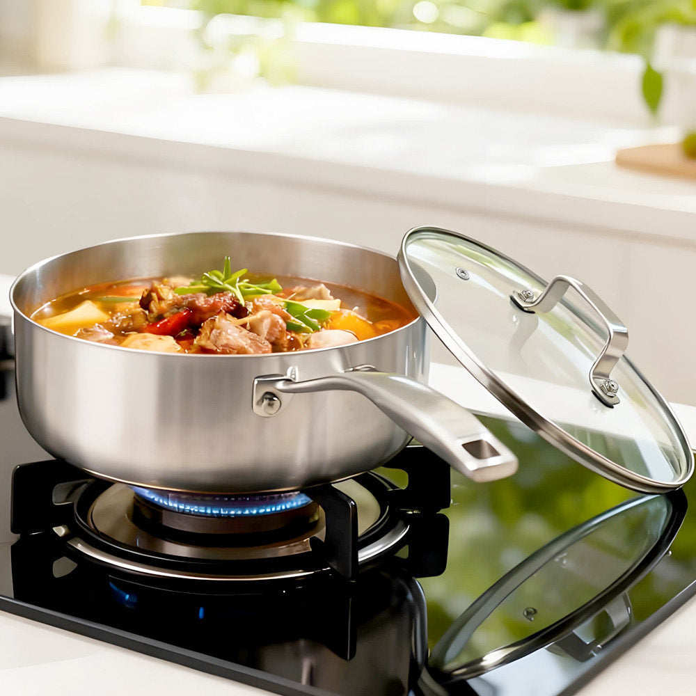 304 Stainless Steel Uncoated Deep Frying Pan