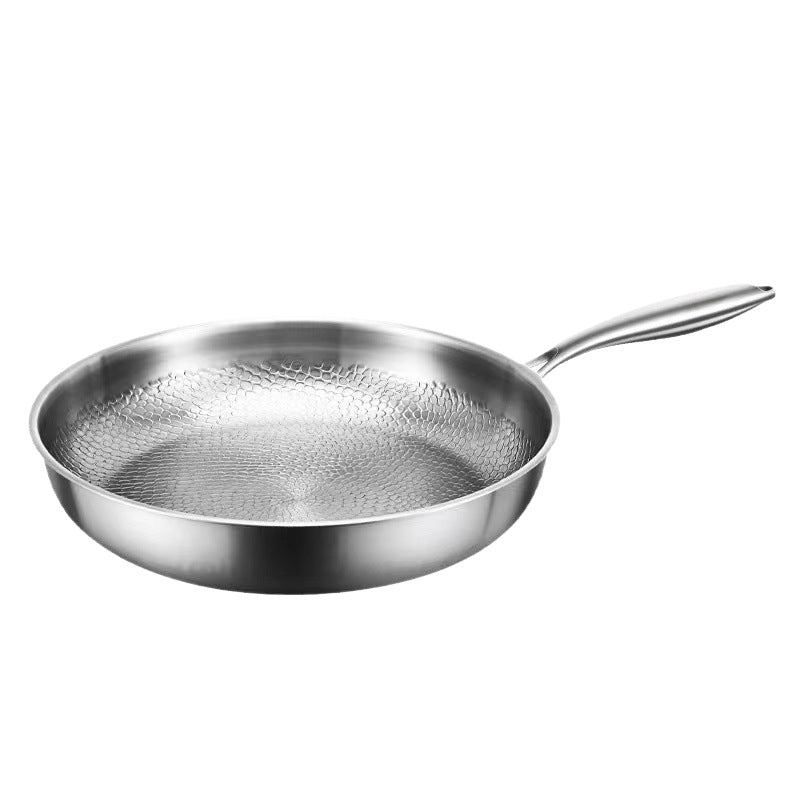 304 Stainless Steel Hammered Pure Titanium Frying Pan