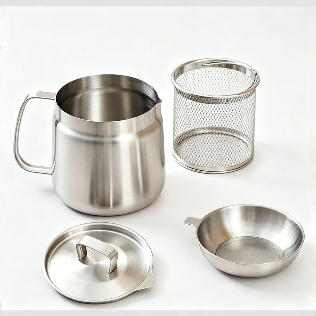 304 Stainless Steel Oil Filter Can with Filter Screen