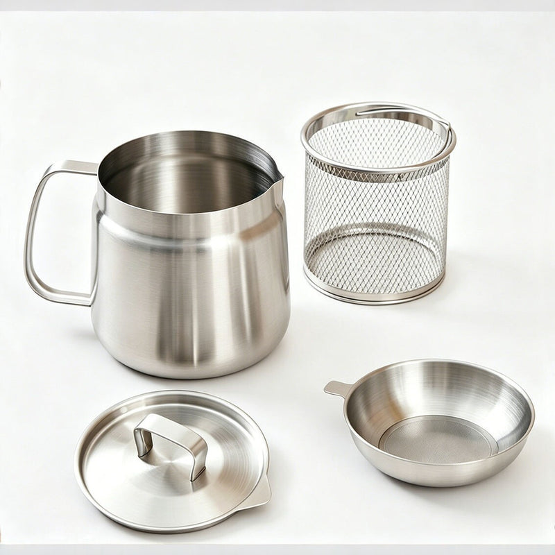 304 Stainless Steel Oil Filter Can with Filter Screen