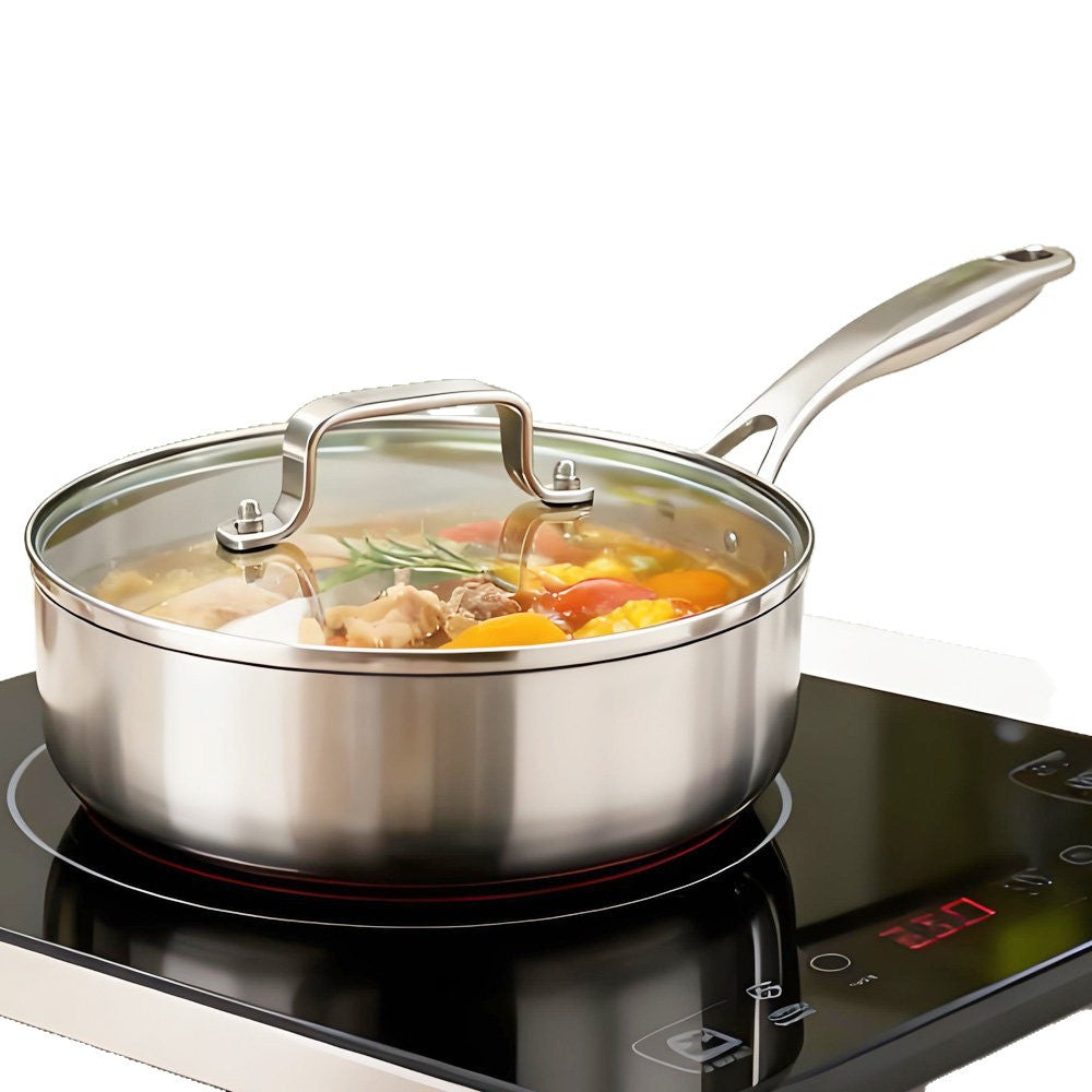 304 Stainless Steel Uncoated Deep Frying Pan