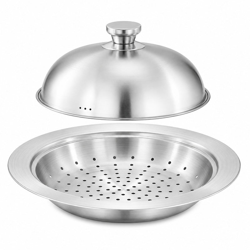 Multifunctional 304 stainless steel steaming tray with lid