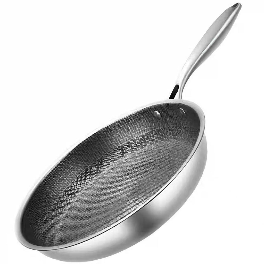 Full-Screen Honeycomb Stainless Steel Non-Stick Frying Pan