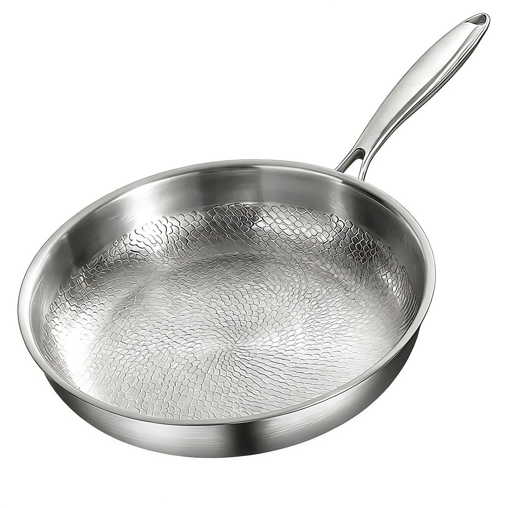 304 Stainless Steel Hammered Pure Titanium Frying Pan