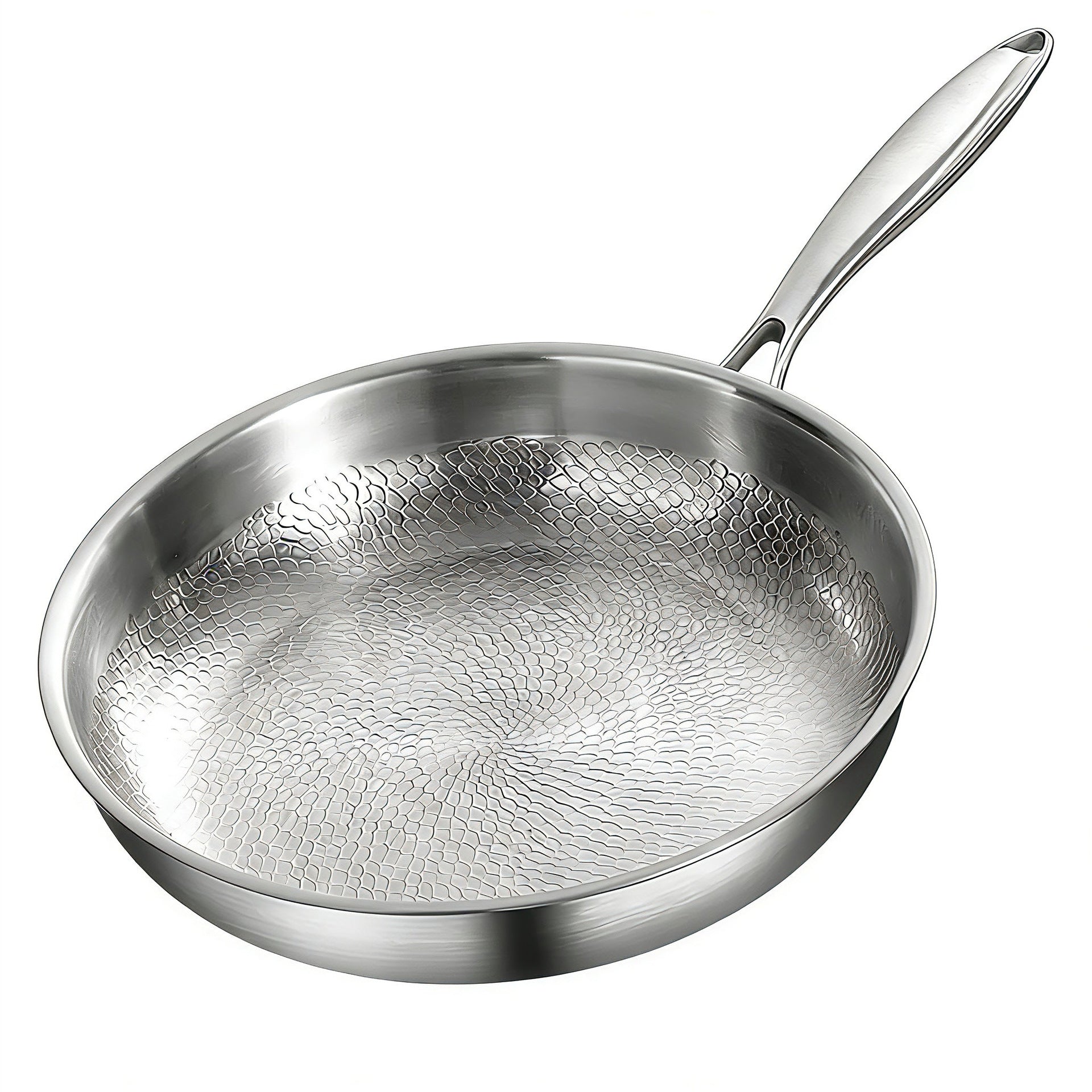304 Stainless Steel Hammered Pure Titanium Frying Pan