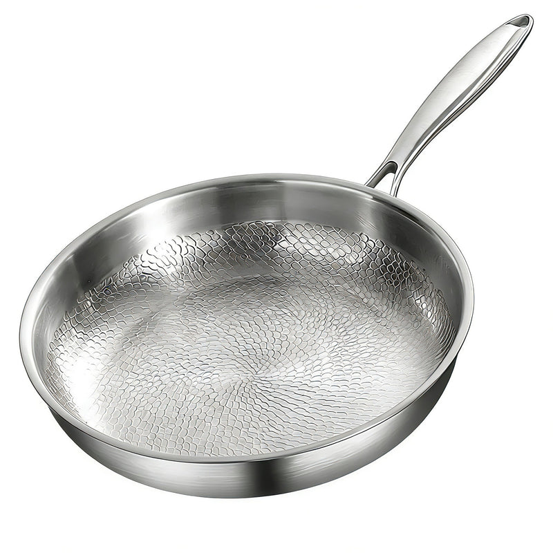 304 Stainless Steel Hammered Pure Titanium Frying Pan