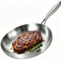 304 Stainless Steel Uncoated Non-stick Triple-Layer Frying Pan